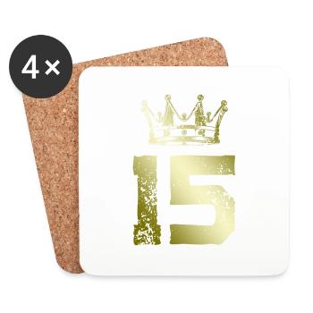 15 Couronne numérique - Dessous de verre (lot de 4) - blanc - Devant