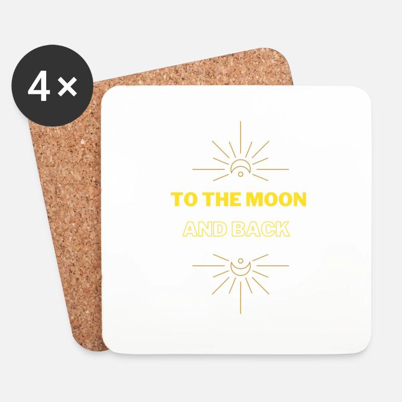 To the moon and back - Untersetzer (4er-Set) - Weiß