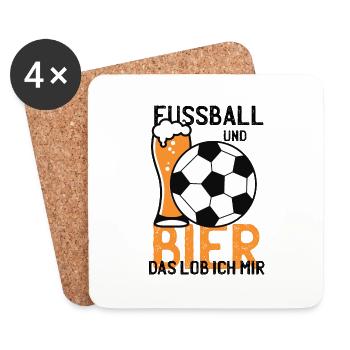 Fussball Bier Fussballmannschaft Fussballtunier - Untersetzer (4er-Set) - Weiß - Vorne
