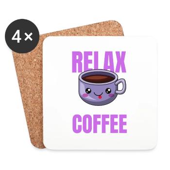 Entspannung Kaffee Design - Untersetzer (4er-Set) - Weiß - Vorne