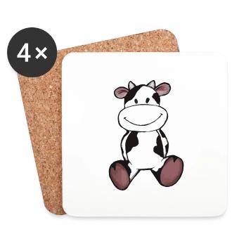 Happy cow - Coasters (set of 4) - white - Front