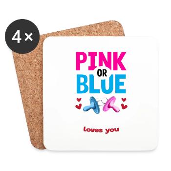 Pink or Blue Great-Grandpa Loves You Gender - Coasters (set of 4) - white - Front