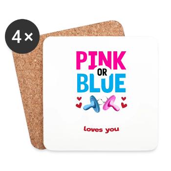 Pink or Blue Granddad Loves You Gender Reveal - Coasters (set of 4) - white - Front