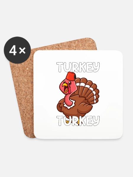 Turkey Saying Turkey Turkey Gift - Coasters (set of 4) - white