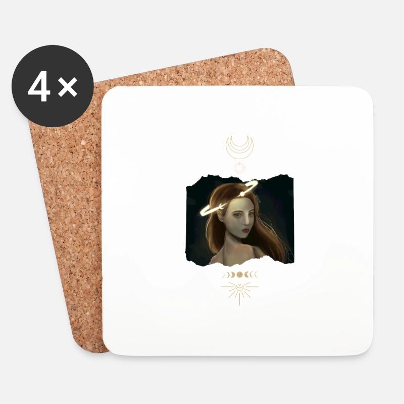 Moon Princess - Coasters (set of 4) - white