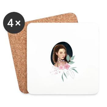Princesse aux fleurs - Dessous de verre (lot de 4) - blanc - Devant