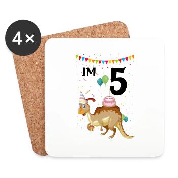 Paleontology Teacher and Parasaurolophus Motif - Coasters (set of 4) - white - Front
