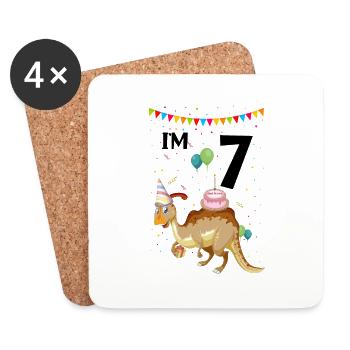Motif de dinosaure pour les paléontologues - Dessous de verre (lot de 4) - blanc - Devant