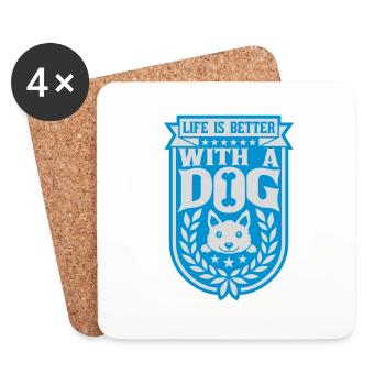 better with a dog - Untersetzer (4er-Set) - Weiß - Vorne