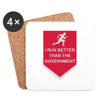 mieux fonctionner que le gouvernement - Dessous de verre (lot de 4) - blanc - Devant