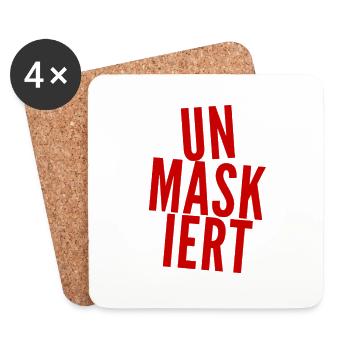 UN MASK IERT - Unmaskiert - Demaskiert. NEUER HIT! - Untersetzer (4er-Set) - Weiß - Vorne