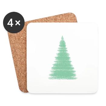 Christmas Tree Christmas Tree Holiday Winter 24 - Coasters (set of 4) - white - Front