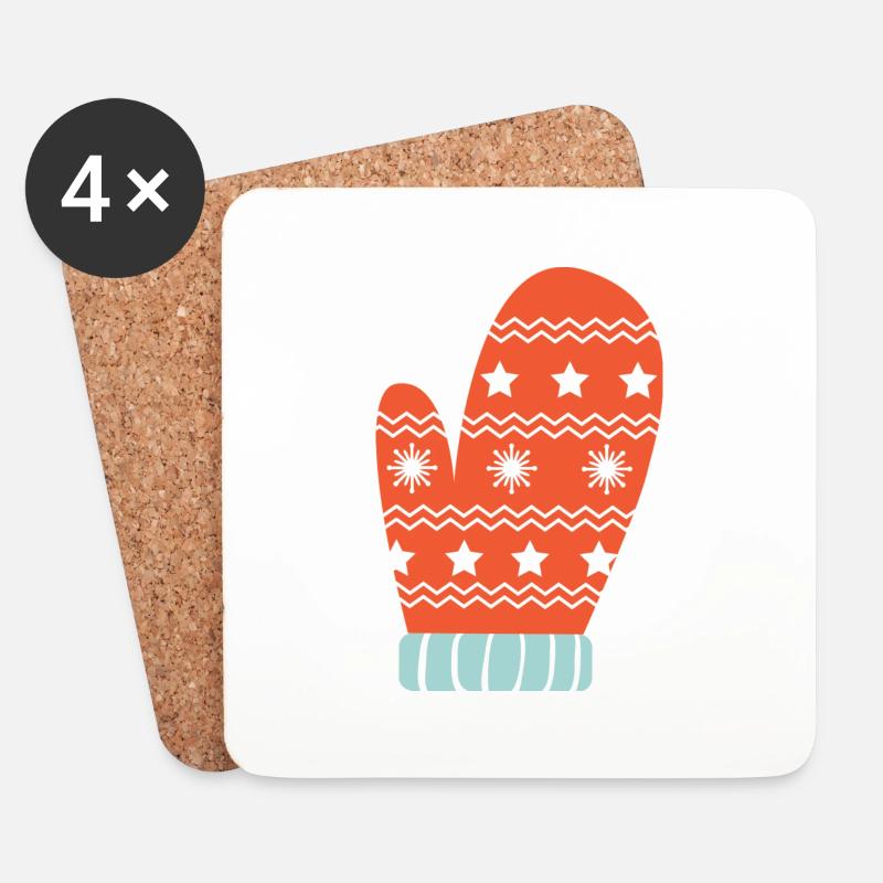 Jolly Christmas Element - Coasters (set of 4) - white