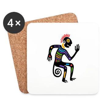 Culture des Aztèques et des Mayas - Dessous de verre (lot de 4) - blanc - Devant