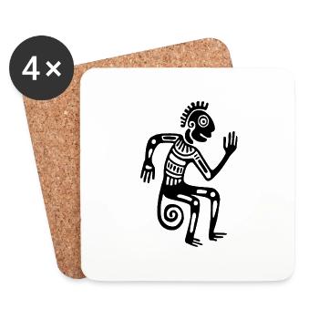 Kultur der Azteken, Lateinamerika - Untersetzer (4er-Set) - Weiß - Vorne