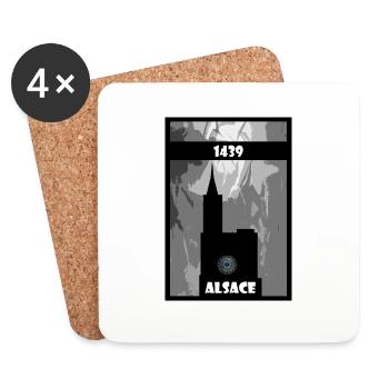 Strasbourg Cathedral Alsace - Coasters (set of 4) - white - Front