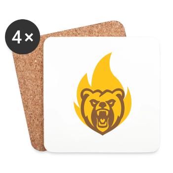 Strong Bear Flame - Coasters (set of 4) - white - Front