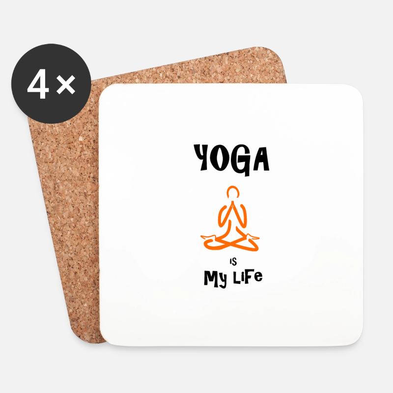 Yoga - Untersetzer (4er-Set) - Weiß