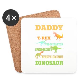 Daddy You're as Strong as a Trex - Coasters (set of 4) - white - Front