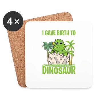 Cute Dino Little Dinosaur - Dessous de verre (lot de 4) - blanc - Devant