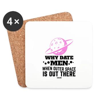 Woman Astronaut Space Science - Coasters (set of 4) - white - Front