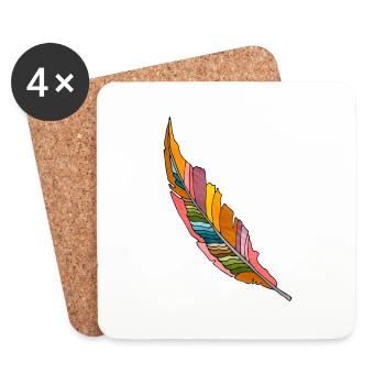Feather - Coasters (set of 4) - white - Front