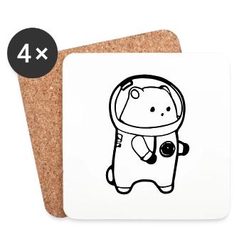 Hamster in Spacesuit Space Astronaut - Coasters (set of 4) - white - Front