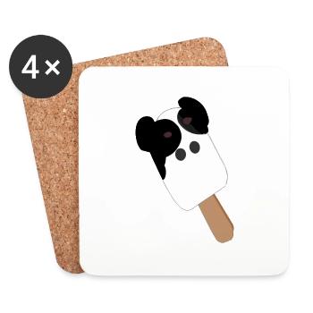 Glace de vache Popsicles amusantes comme une vache - Dessous de verre (lot de 4) - blanc - Devant