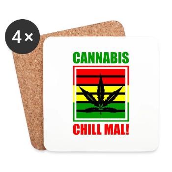 Cannabis - Untersetzer (4er-Set) - Weiß - Vorne