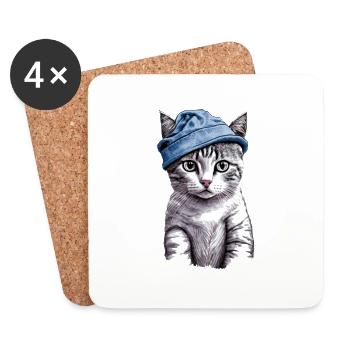 Little Kitten - Coasters (set of 4) - white - Front