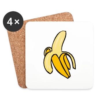 banane 4 A - Dessous de verre (lot de 4) - blanc - Devant