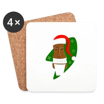 Tiki Santa - Untersetzer (4er-Set) - Weiß - Vorne
