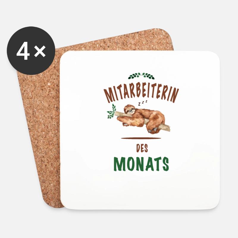 Mitarbeiterin des Monats - Untersetzer (4er-Set) - Weiß