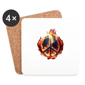 La flamme apporte la paix - Dessous de verre (lot de 4) - blanc - Devant