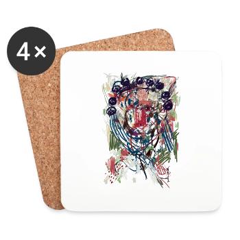 Portrait of a Woman - Coasters (set of 4) - white - Front