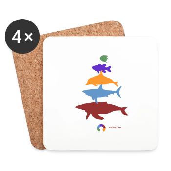 Pyramide ANIMALs Ozean - Untersetzer (4er-Set) - Weiß - Vorne