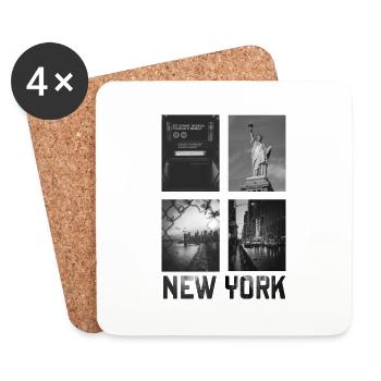 Ville de New York - Dessous de verre (lot de 4) - blanc - Devant