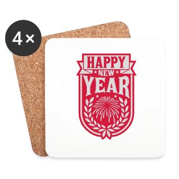 happy new year Zitat - Untersetzer (4er-Set) - Weiß - Vorne