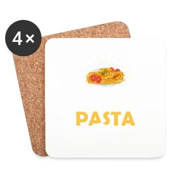 Tous les jours est le jour des pâtes Cuisine italienne Amateur de pâtes - Dessous de verre (lot de 4) - blanc - Devant