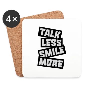 parler moins sourire plus - Dessous de verre (lot de 4) - blanc - Devant