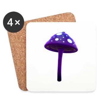 Magic Purple Mushroom - Coasters (set of 4) - white - Front