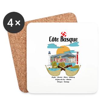 Drawing Basque Coast - Basque Country - Coasters (set of 4) - white - Front