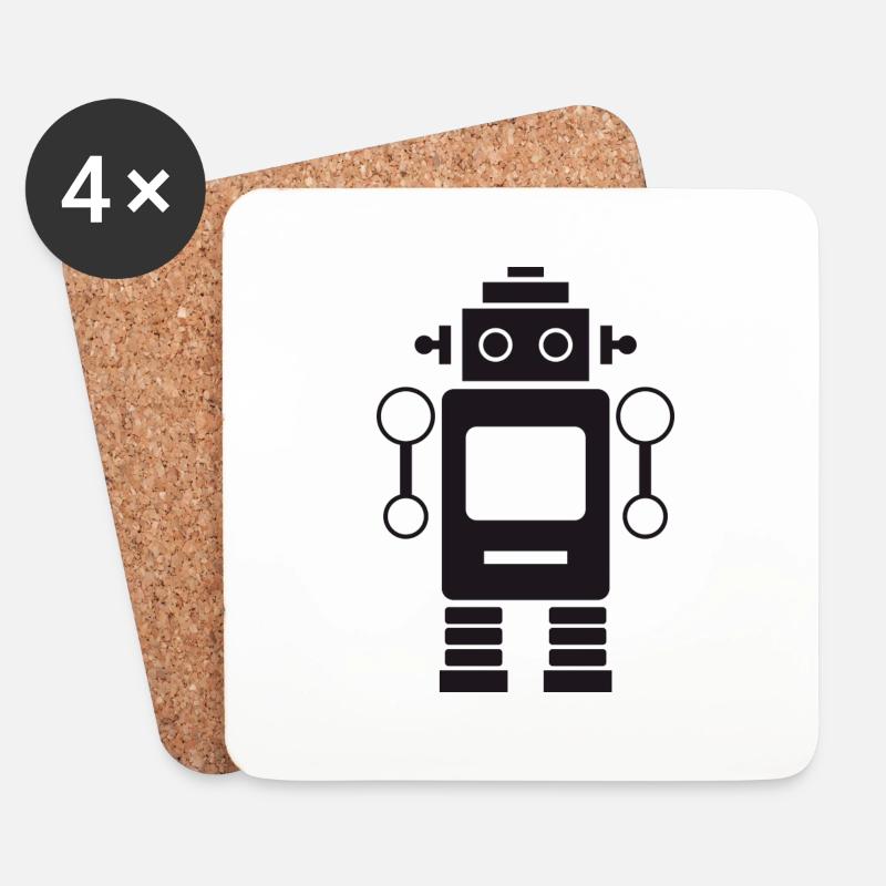 Ein lustiger Roboter - Untersetzer (4er-Set) - Weiß