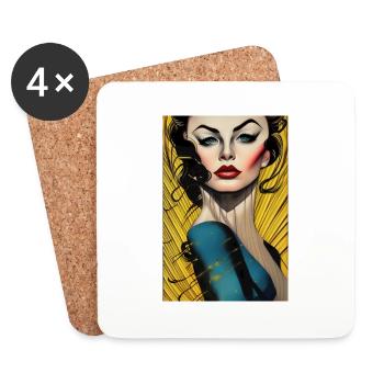 Pop Art Queen - Untersetzer (4er-Set) - Weiß - Vorne