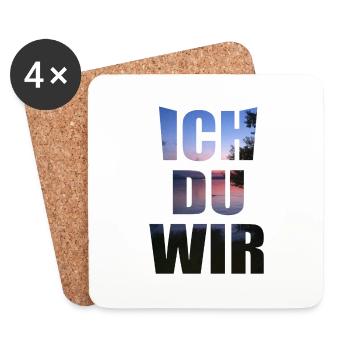 Ich du wir - Untersetzer (4er-Set) - Weiß - Vorne