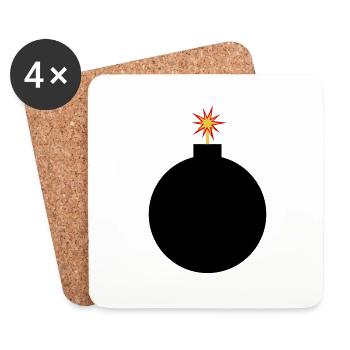 Bomb in Bobastisch - picture - Coasters (set of 4) - white - Front