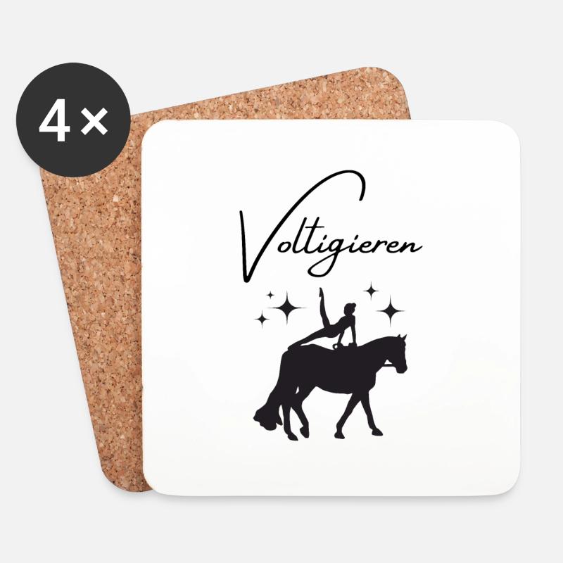 Voltigieren - Untersetzer (4er-Set) - Weiß
