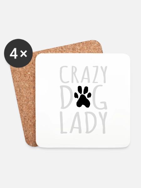 crazy dog lady Zitat - Untersetzer (4er-Set) - Weiß