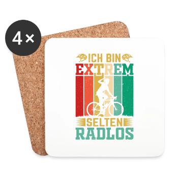 Ich bin selten Radlos - Untersetzer (4er-Set) - Weiß - Vorne