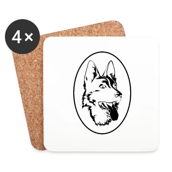 Dog Hund - Coasters (set of 4) - white - Front